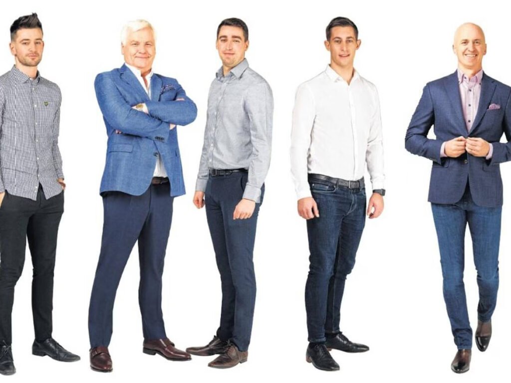 A visual representation of professional interview clothing for men, with an emphasis on traditional and timeless styles.